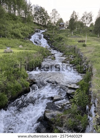 Water stream running down mountain
