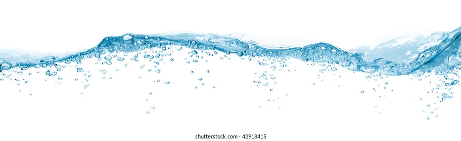 water surface with bubble and wave