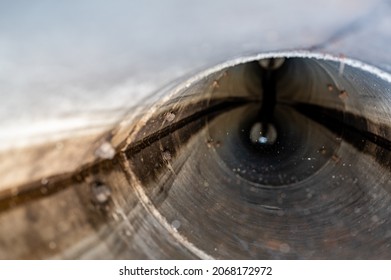 Water Surface Level View From Inside A Concrete Culvert