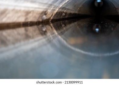 Water Surface Level View From Inside A Concrete Culvert