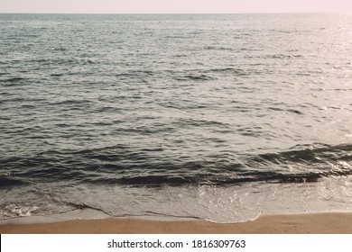 Water Surface Sea Wave Background Beach In Cool Tones