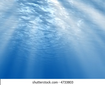 Water surface seen from below (rendered image)
