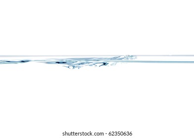 Water Surface With Small Air Bubbles Isolated On A White Background.