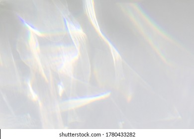 Water texture overlay effect for photo and mockups. Organic drop diagonal shadow and light caustic effect on a white wall. Shadows for natural light effects