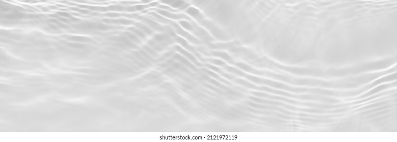 Water texture with sun reflections on the water overlay effect for photo or mockup. Organic light gray drop shadow caustic effect with wave refraction of light. Long banner with empty space. - Shutterstock ID 2121972119