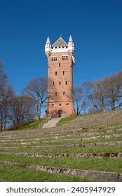 water tower, architectural icon of esbjerg, observation tower in the old water tower, view of the bay in the town of Esbjerg, 