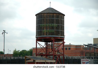 Water Tower At Fort Worth Stock Yards In Texas