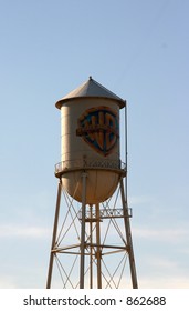 Water Tower At Warner Brothers Studio In California.