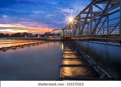 Water Treatment Plant  at twilight