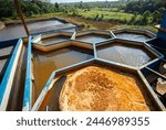 Water treatment plants to produce clean water. Equipment used to purify raw water into ready-to-use water. It is located in North Penajam Paser Regency, East Kalimantan, Indonesia.