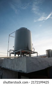 Water treatment plants, water tank and tower. Water torrent and storage for house.  - Shutterstock ID 2172199425