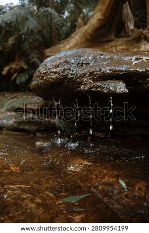 Water trickling down a waterfall