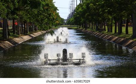 Water Turbine Waste Water Treatment In Canel Of Industrial Estate , Municipal Wastewater Treatment Low Cost High Performance