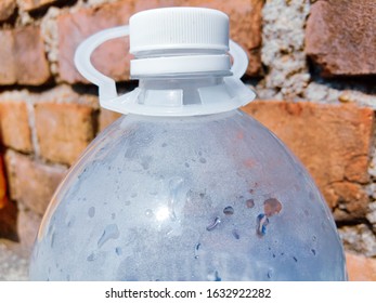 Water Vapour Captured In A Plastic Water Bottle Placed In Sunlight.