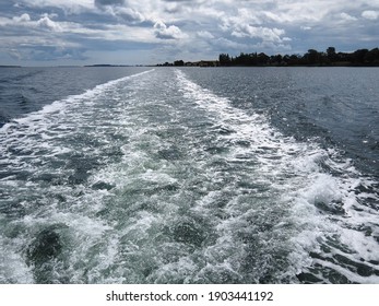 Water Wake Surface Waves Behind A Boat Great Sailing Transportation Background Image