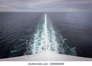 Water Wake And Waves From Large Ship