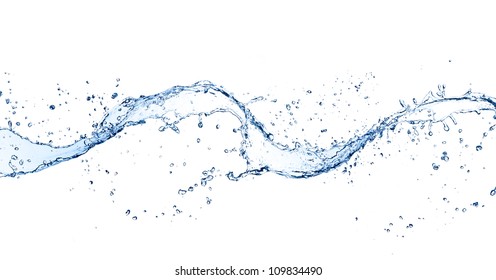 Water Waves, Isolated On White Background