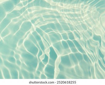 Water waves with shining pattern texture background water.Blue water with ripples on the surface. Defocus blurred water​ transparent blue colored clear calm water surface texture with splashes water​.