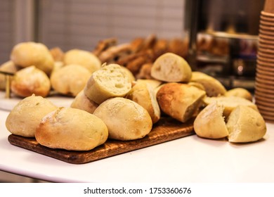 Waterbury, CT/USA- 12.3.19  Bread Rolls Set Up On A Board