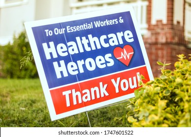 Waterbury CT/USA/6.01.20:Thank You Sign For Healcare Workers