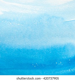 Watercolor blue brush strokes background design isolated - Shutterstock ID 420737905
