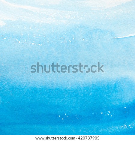 Watercolor blue brush strokes background design isolated