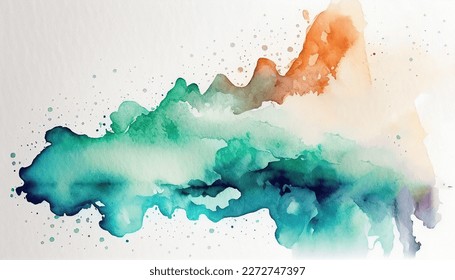 watercolor painting with copy space for text