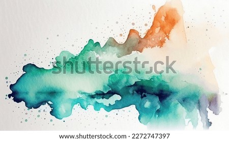 watercolor painting with copy space for text