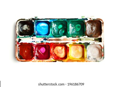 Watercolor Palette Isolated On White