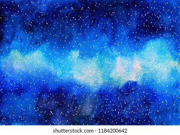 Watercolor Space Background Nebula Stars Science Stock Photo 1184200642 ...