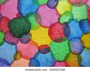 Watercolor spotted abstract background. Dots different colors. - Shutterstock ID 1454537168