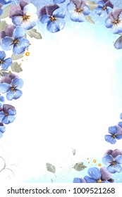 Blue Flower Border Images, Stock Photos & Vectors | Shutterstock