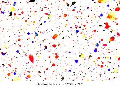 Watercolour Splash Colorful Paint Drops Texture Stock Photo 1205871274 ...