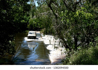 Watercrossing With Two 4x4 In North Queensland, Daintree Rainforest, Cape Tribulation, Australia