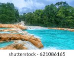 Waterfall Agua Azul, Chiapas. Located in Mexico