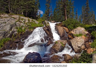 Waterfall Along The Trail In The Arapaho National Forest