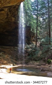 Waterfall at Ash Cave in Hocking Hills State Park, Ohio