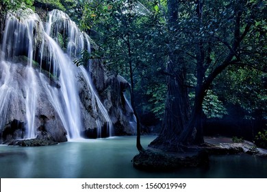 Waterfall And Balete Tree In Batlag