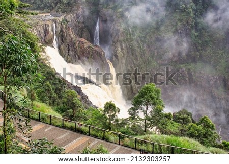 Waterfall. Barron Falls in the Barron Gorge National Park Tropical North Queensland Australia