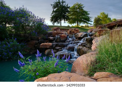 A Waterfall In A Beautiful Frisco, TX Park.