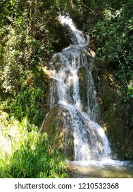Waterfall between trees 