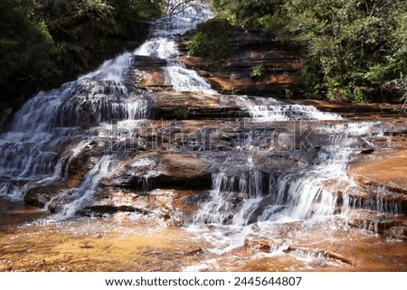 A waterfall in Blue Mountains park in Katoomba, Australia