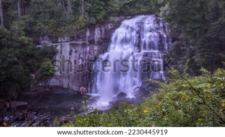 Waterfall Blur - Chasing Waterfalls in North Carolina, Appalachian Mountains: Green Forest Landscape in Summer