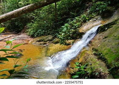 Waterfall Cachoeira Sussuarana in the Amazon rainforest, near the village Balbina, Amazonas state, Brazil.
