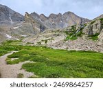 Waterfall at Chasm Lake below Longs Peak