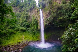 Waterfall In Costa Rica.  La Fortuna Waterfall.  Landscape Photograph.