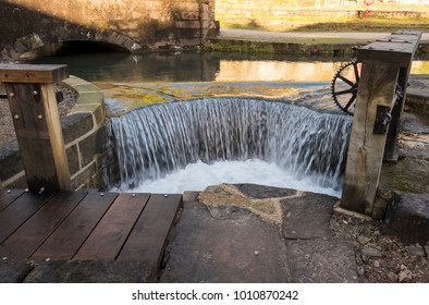 Waterfall at cromford mill, Derbyshire