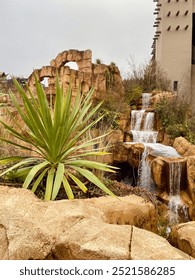 Waterfall in the desert, image of the desert