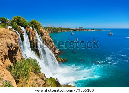 Waterfall Duden at Antalya, Turkey - nature travel background