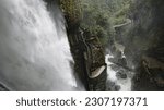 Waterfall El Pailón del Diablo (Cascada del Río Verde) on the Pastaza River located in the Ecuadorian Andes near the city of Baños de Agua Santa. 